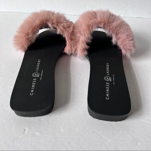 Chinese Laundry Madonna Pink Faux Fur Slide Sandal Size 7 - Picture 4 of 6